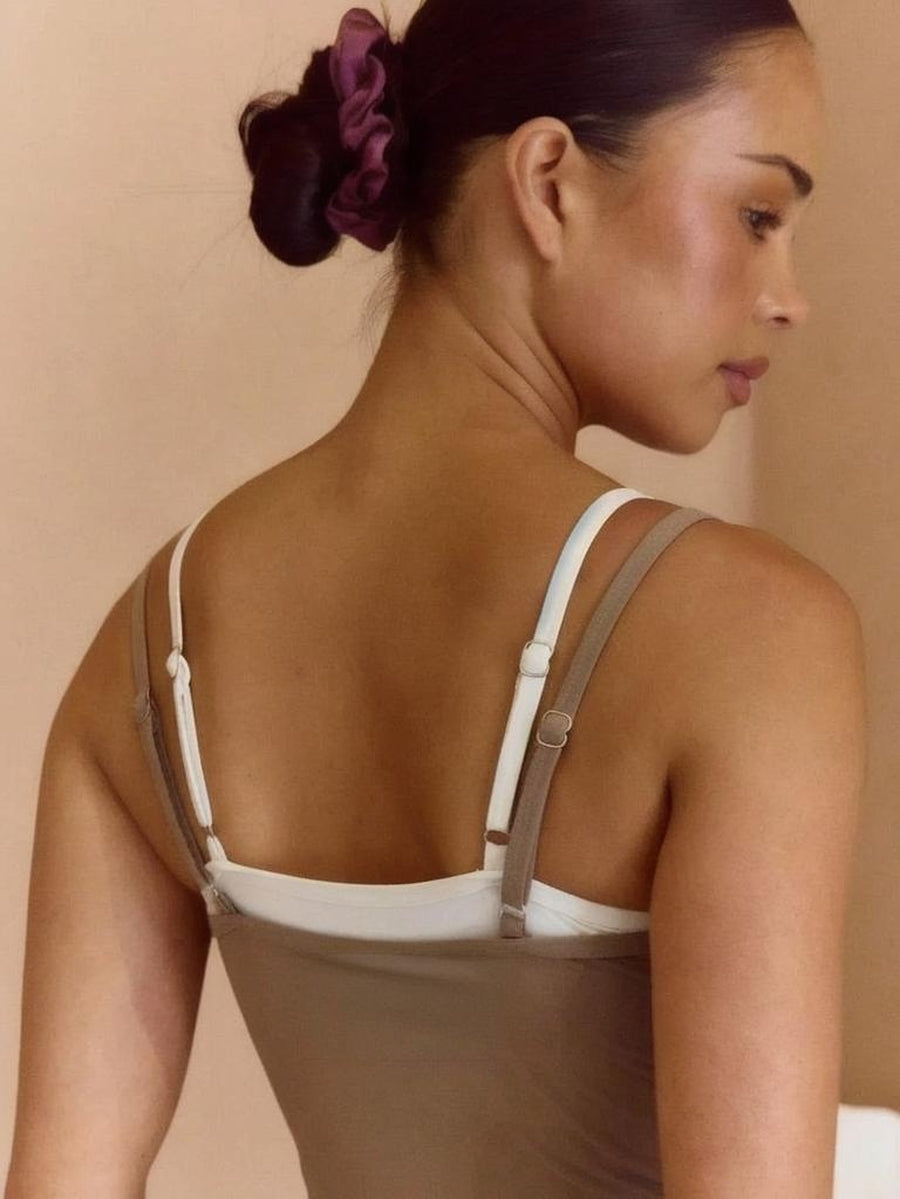 Sport Contrast Double Layer Unitard Jumpsuit Elegant Casual Active Workout Gym Fall Autumn Back To