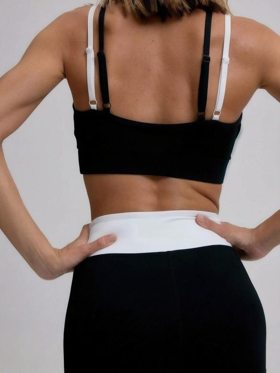 Sport Contrast Layered Sports Bra And Shorts Set Casual Active Workout Gym Fall Autumn