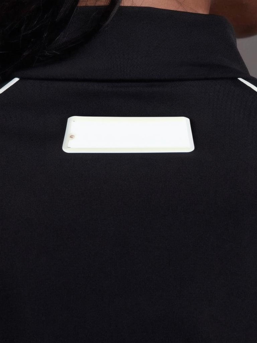 Sport Contrast Piping Quarter Zip Sports Bodysuit Padel Tennis Pickleball Gym Fitness