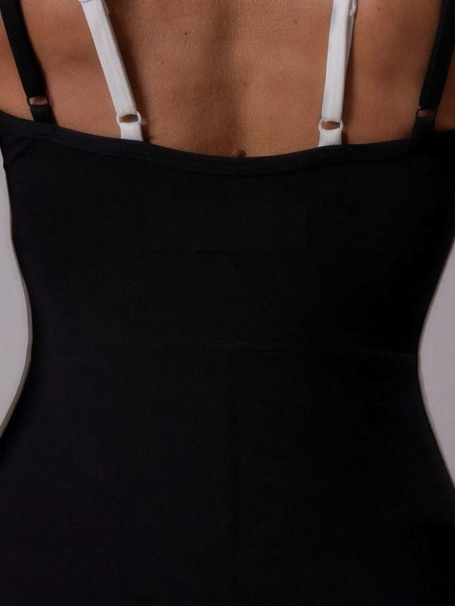 Sport Double Strap Stripe Sides Fitted Micro Mini Playsuit Musera Sport High Rise Contrast Piping