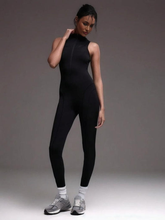 Sport High Neck Zip Up Unitard Padel Tennis Pickleball Gym Fitness