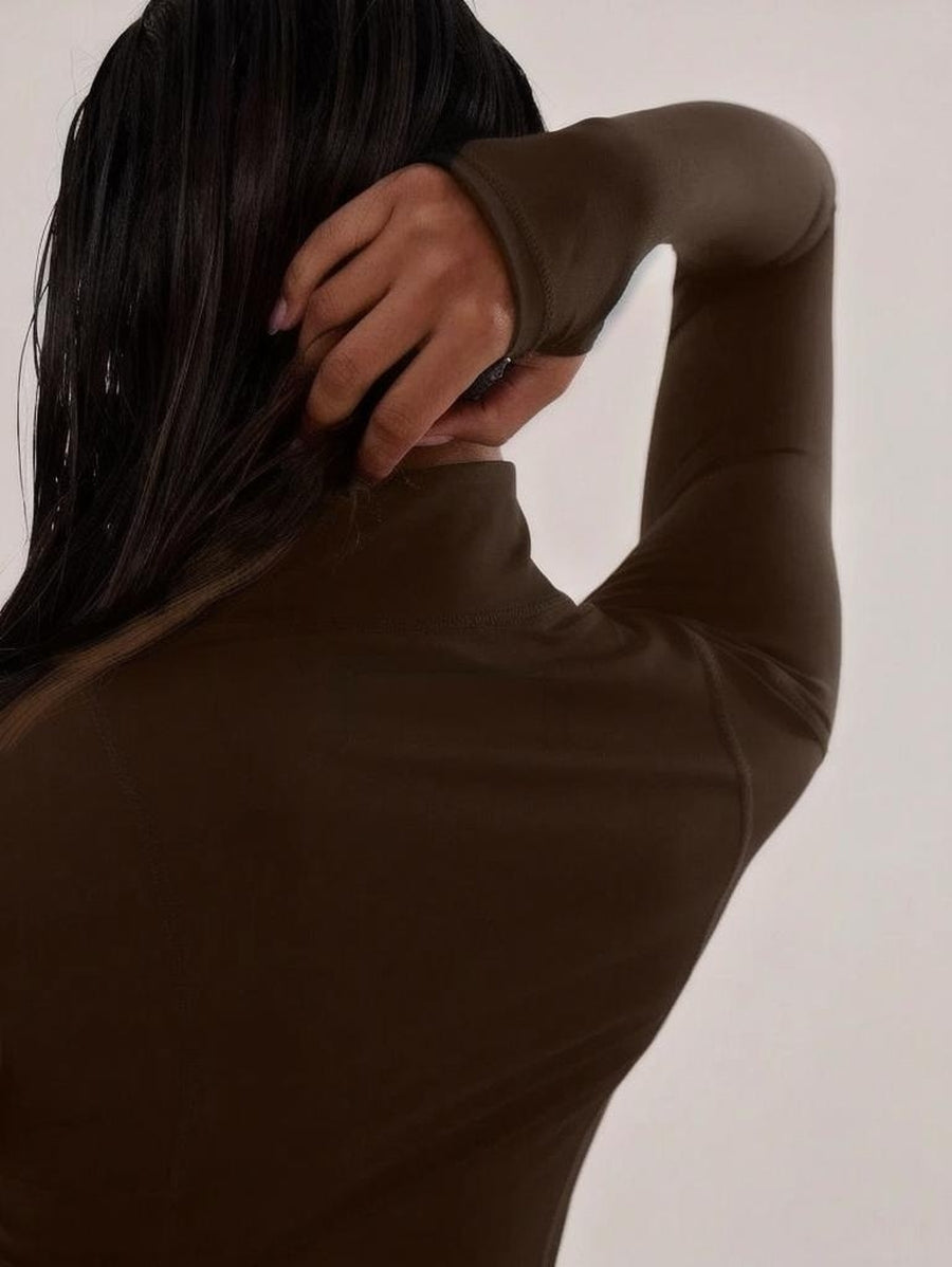 Sport Overlock Stitched High Neck JumpsuitPadel Tennis Pickleball Gym Fitness