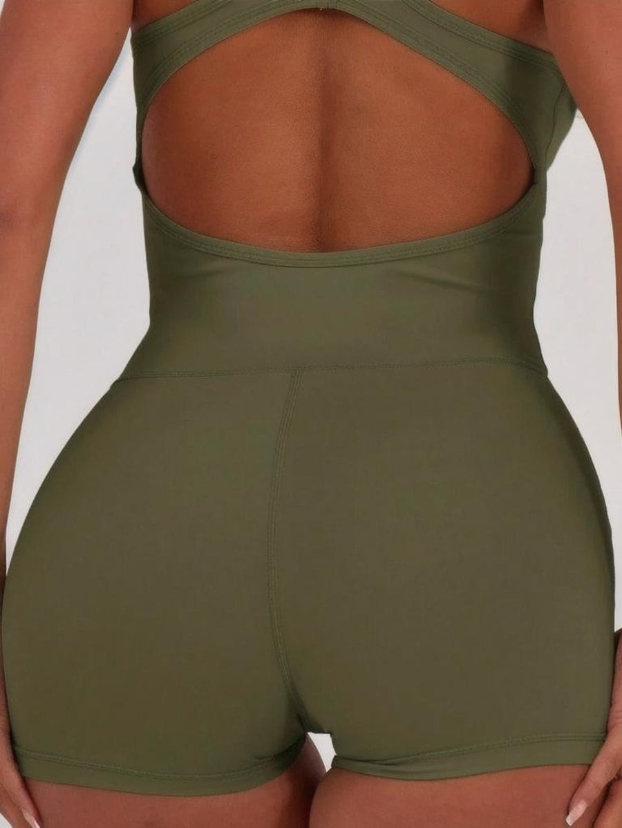 Sport Scoop Neck Racer Style Sports Playsuit Padel Tennis Pickleball Gym Fitness