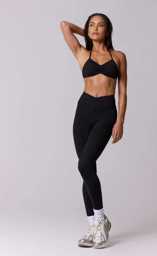 Sport Seamless Halterneck Sports Bra And Leggings Set Casual Active Workout Gym Fall Autumn Back To