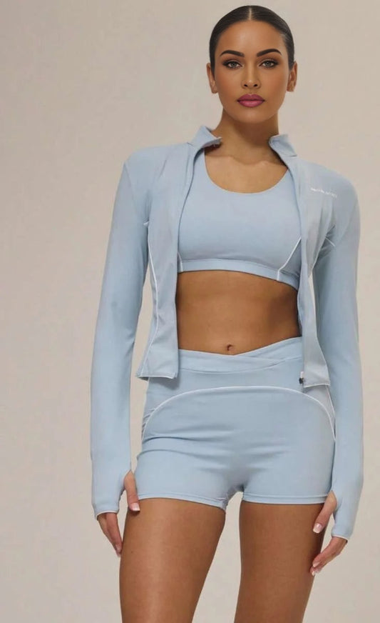 Sport Sports Bra Shorts BBL Jacket Set Casual Active Workout Gym Fall Autumn