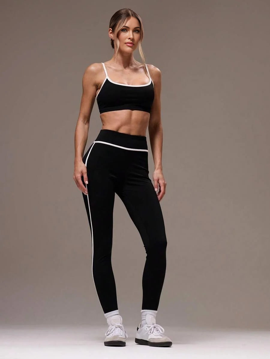 Sport Women Contrast Binding Top amp Leggings Sports Sets Gym Fitness Fall Winter