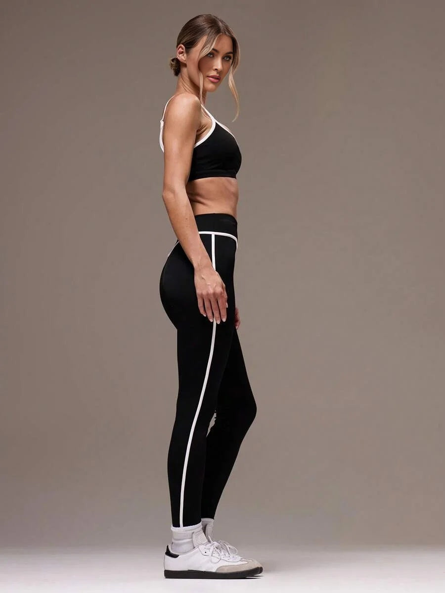 Sport Women Contrast Binding Top amp Leggings Sports Sets Gym Fitness Fall Winter