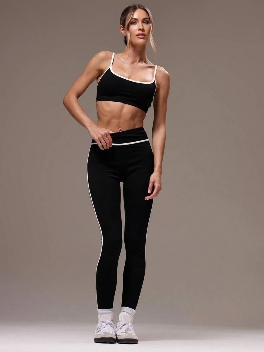 Sport Women Contrast Binding Top amp Leggings Sports Sets Gym Fitness Fall Winter