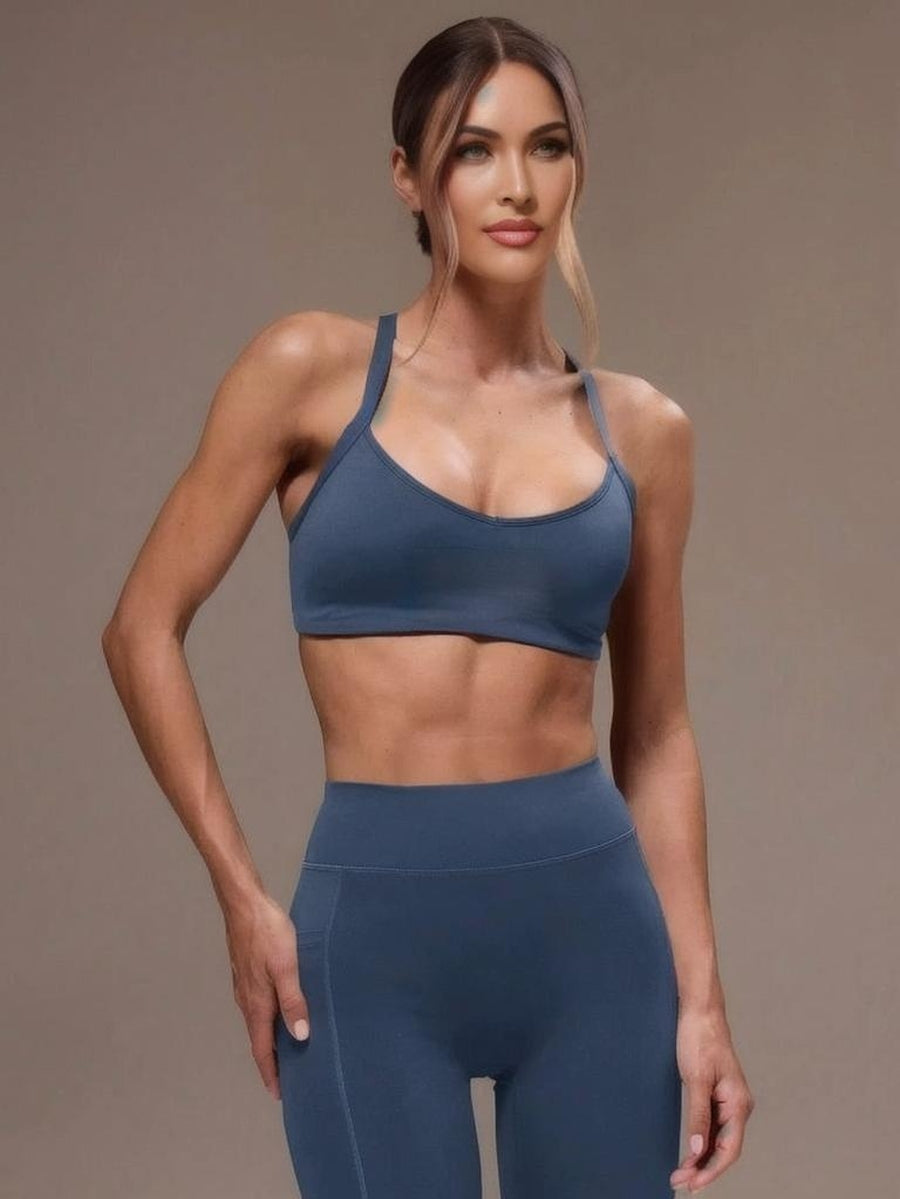 Sport Women Cross Back Top amp Leggings Sports Sets Gym Fitness