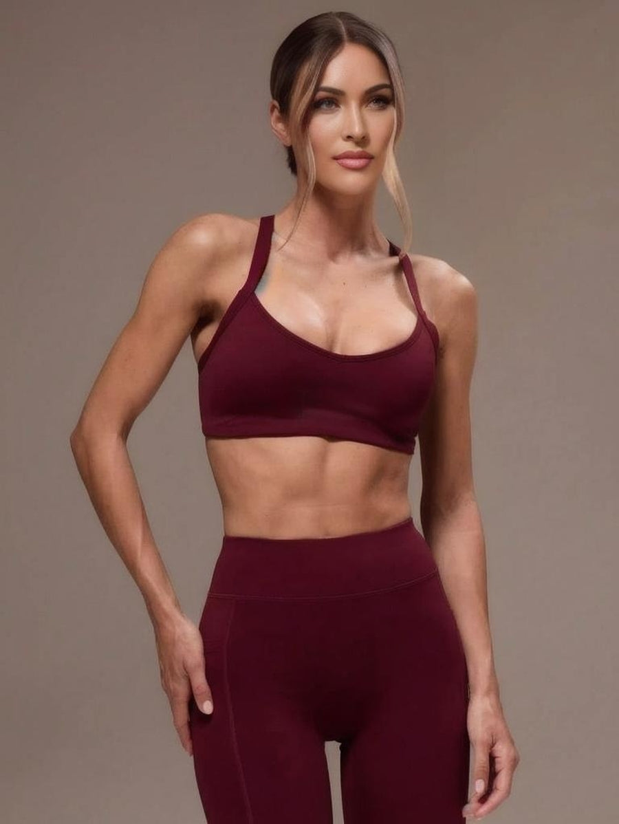 Sport Women Cross Back Top amp Leggings Sports Sets Gym Fitness Fall Winter