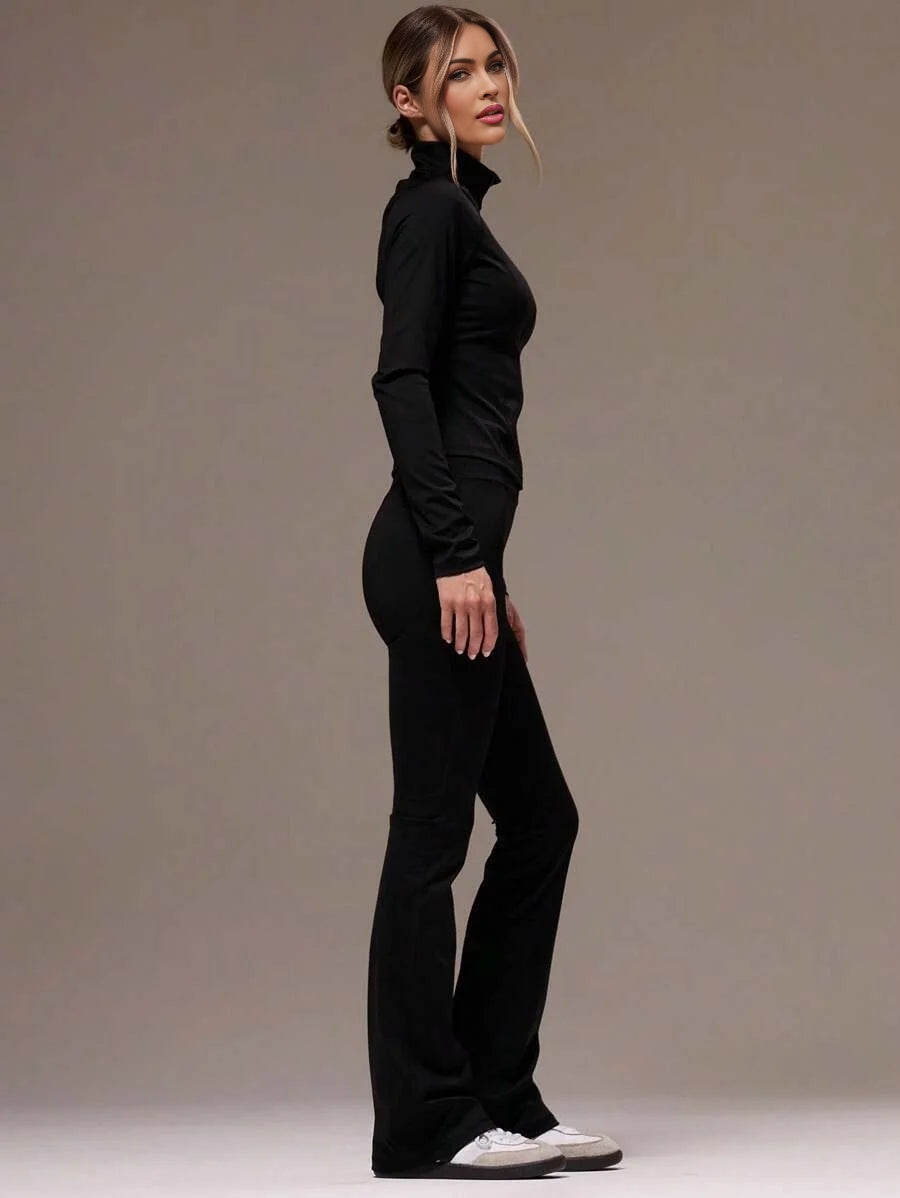 Sport Women Solid Color Sports Sets Gym Fitness Fall Winter