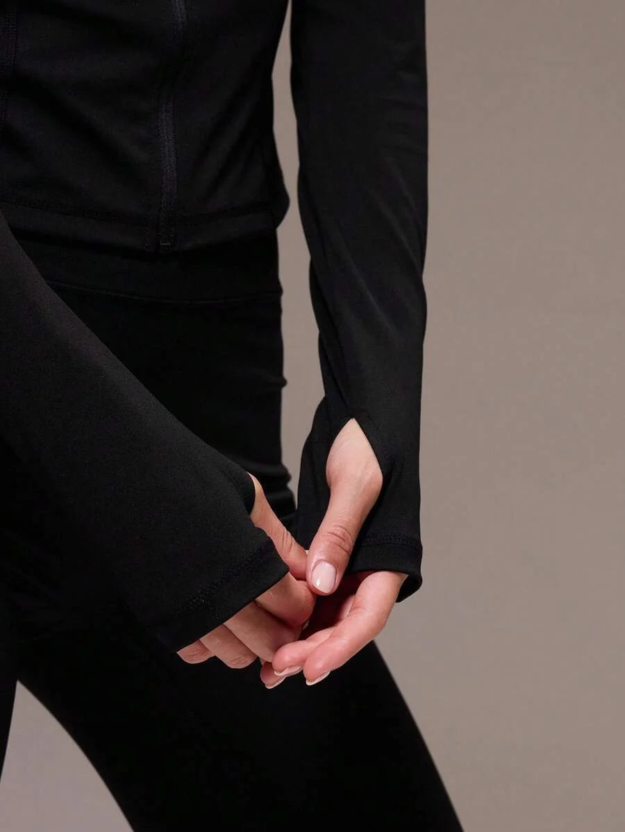 Sport Women Solid Color Sports Sets Gym Fitness Fall Winter