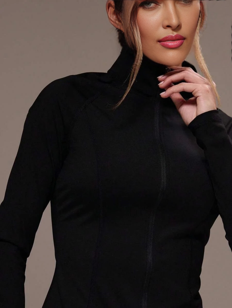 Sport Women Solid Color Sports Sets Gym Fitness Fall Winter