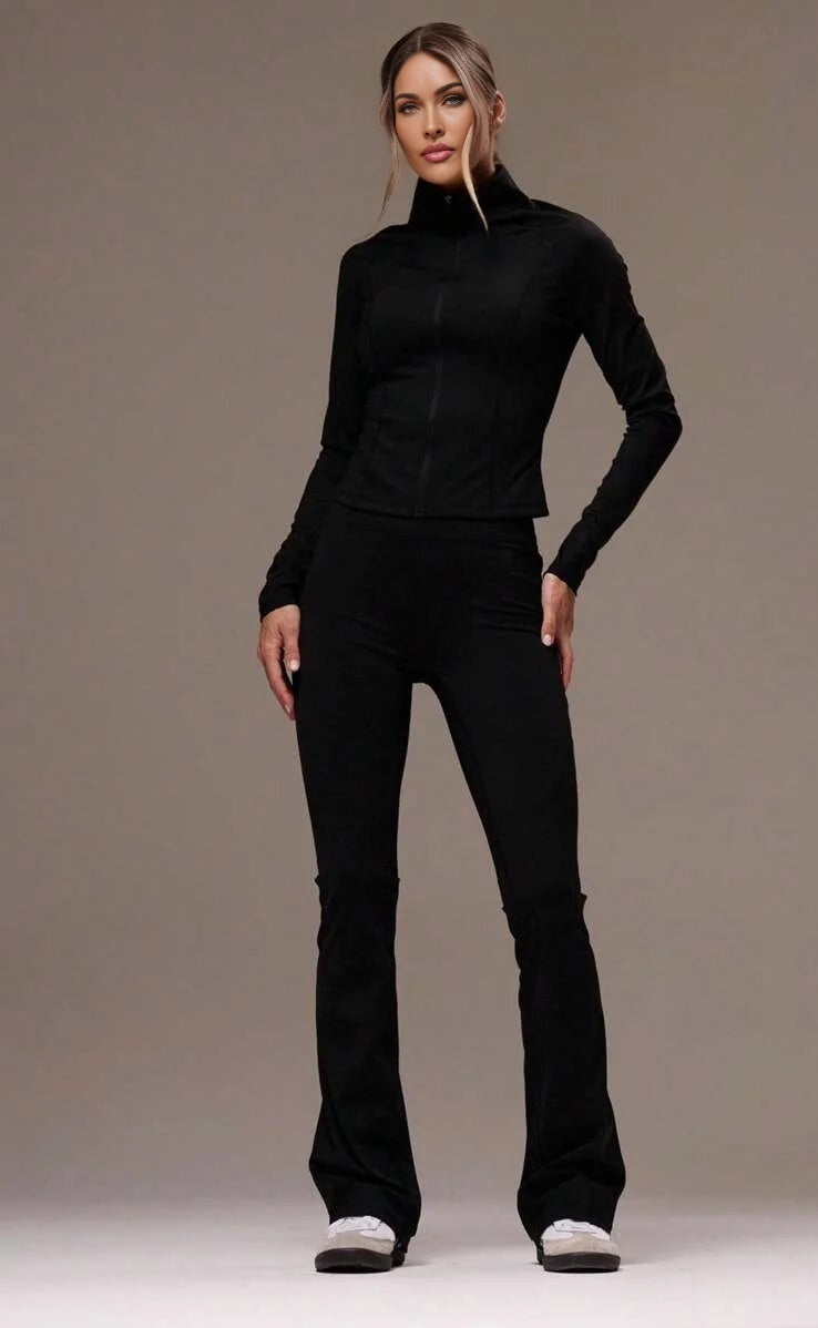 Sport Women Solid Color Sports Sets Gym Fitness Fall Winter