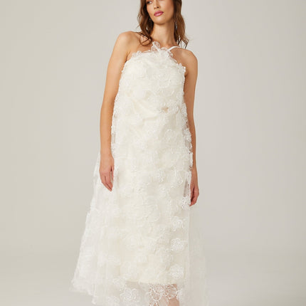 Stacie white floralappliqué maxi dress