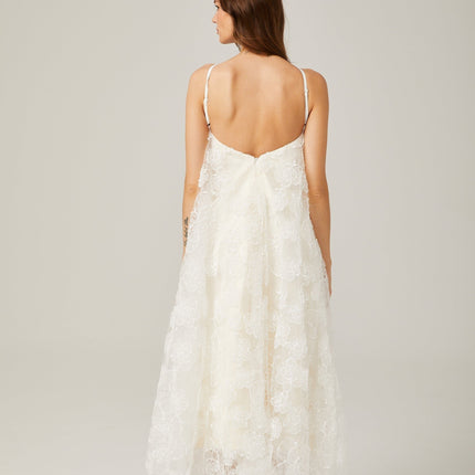 Stacie white floralappliqué maxi dress