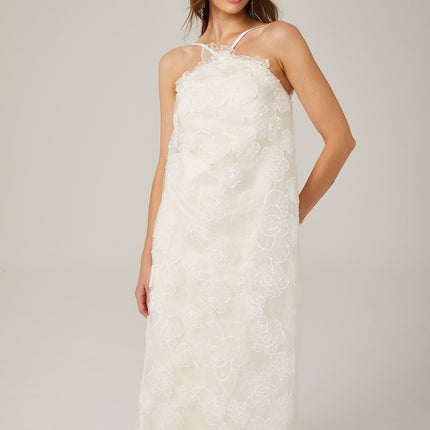 Stacie white floralappliqué maxi dress