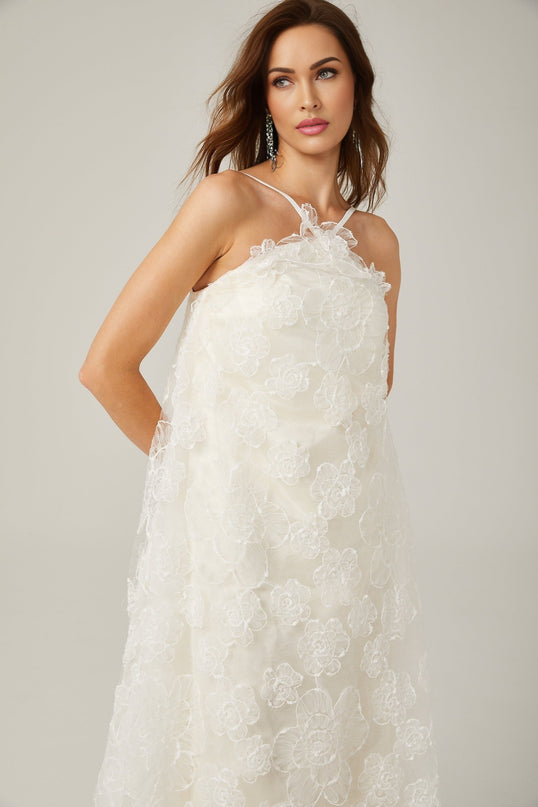 Stacie white floralappliqué maxi dress