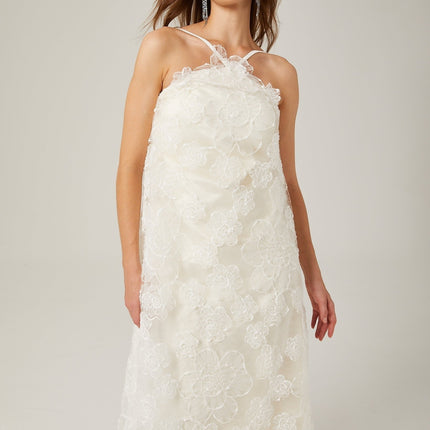 Stacie white floralappliqué maxi dress