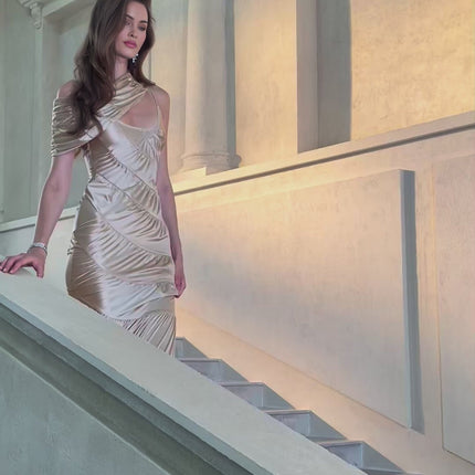 Stella Maxi Dress in Red Sea Ammonite Neutrals
