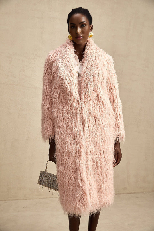 Stella Pink Faux Fur Coat Winter Fashion Statement