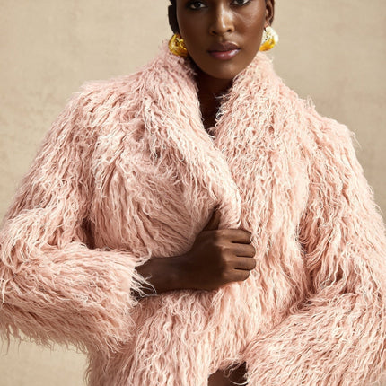 Stella Pink Faux Fur Coat