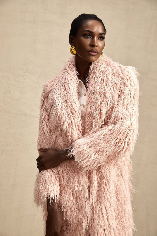 Stella Pink Faux Fur Coat