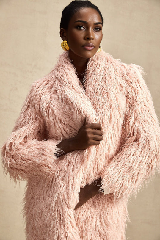 Stella Pink Faux Fur Coat