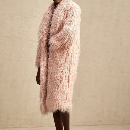 Stella Pink Faux Fur Coat Winter Style
