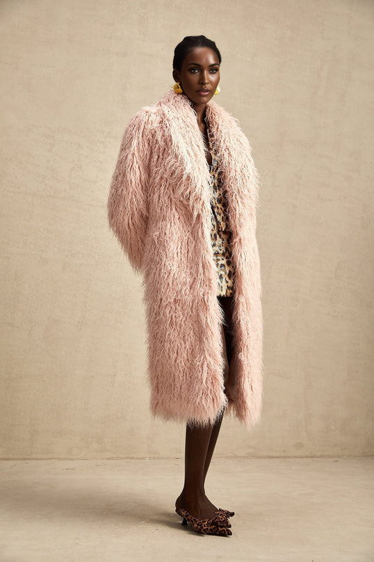 Stella Pink Faux Fur Coat