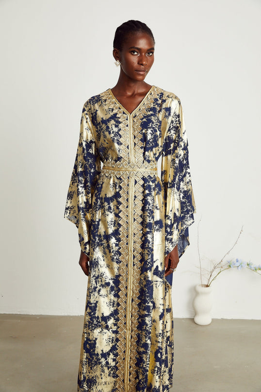 Stéphanie guipurelace gilded maxi dress