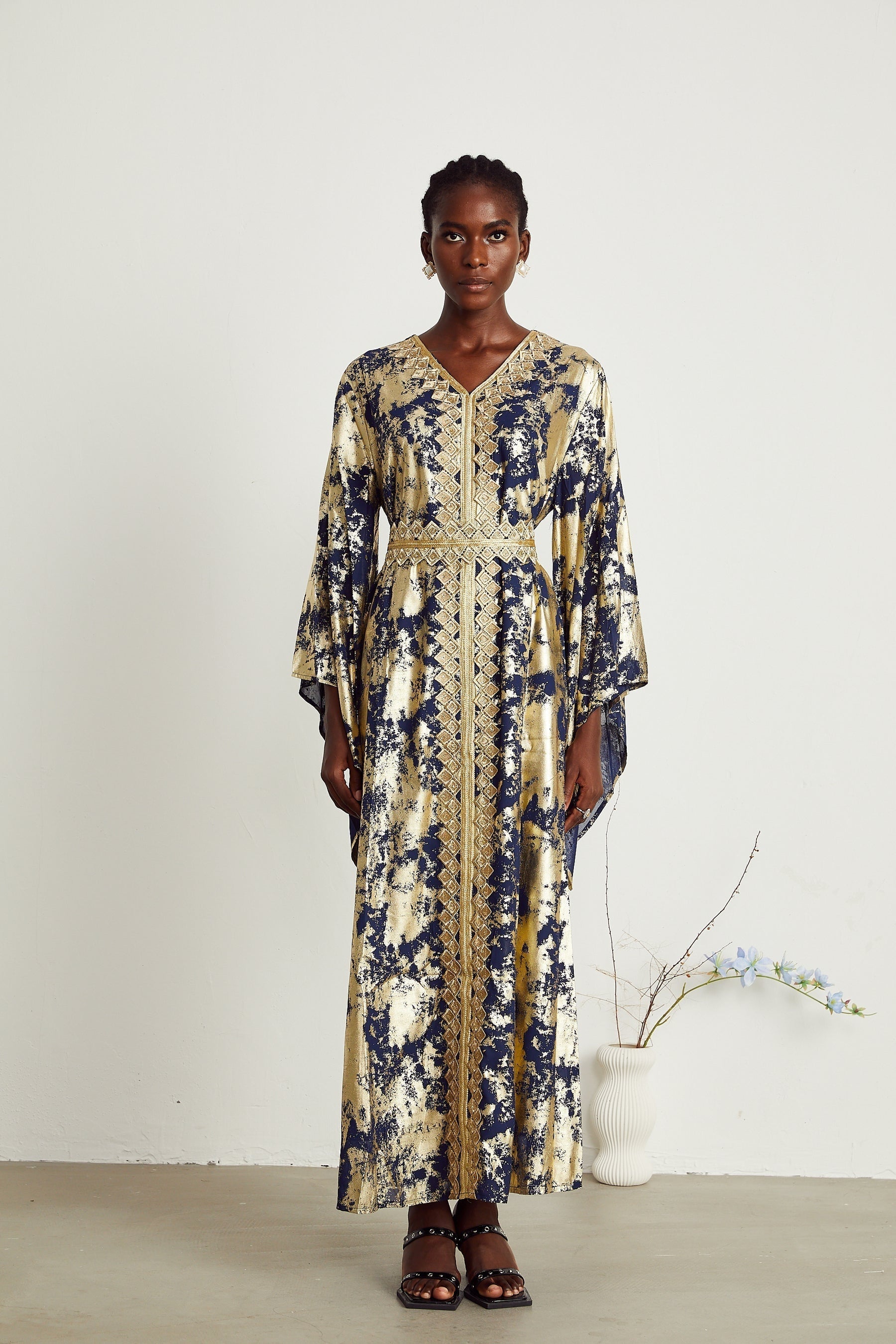 Stéphanie guipurelace gilded maxi dress