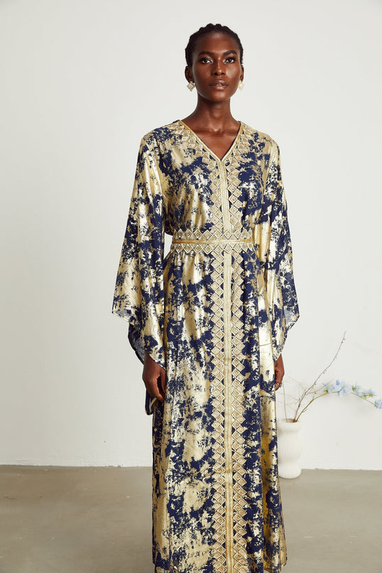 Stéphanie guipurelace gilded maxi dress