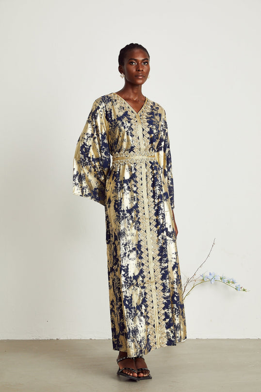 Stéphanie guipurelace gilded maxi dress