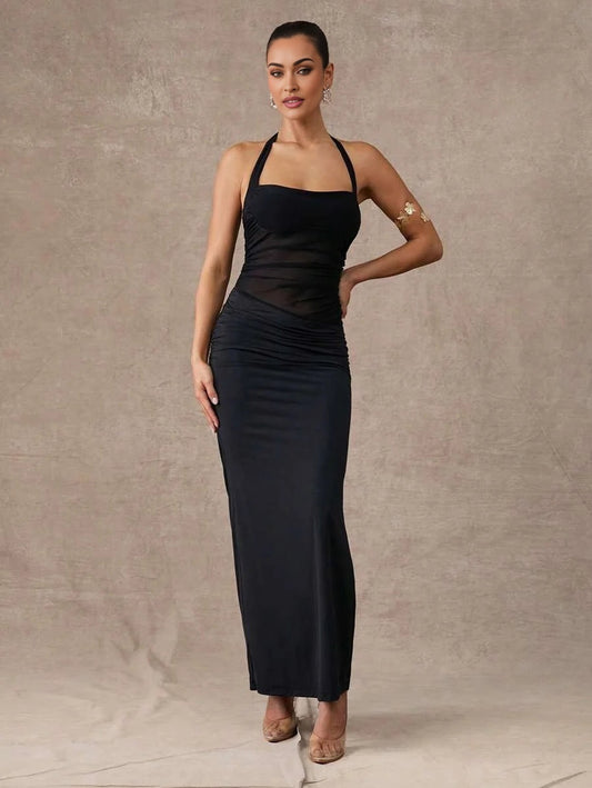 Summer Elegant Vacation Womens Summer Dresses Summer Elegant Dress Feminine Partial SeeThrough Mesh
