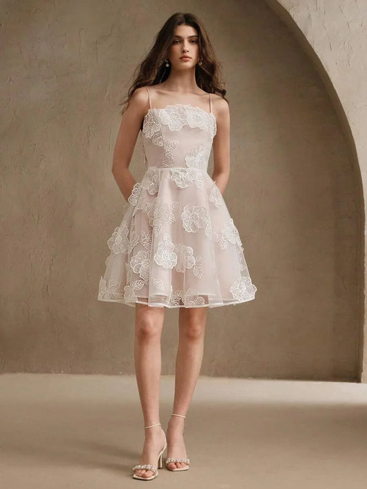 Summer Holiday Casual Festival Vacation Holiday Elegant Embroidered Floral Beaded White Organza