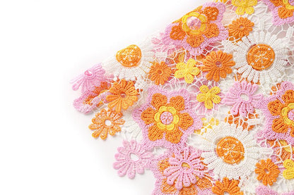 Sun - Kissed Bloom Lace Midi Skirt - XXS