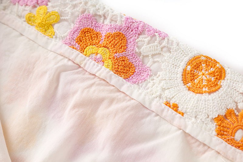 Sun - Kissed Bloom Lace Midi Skirt - XXS