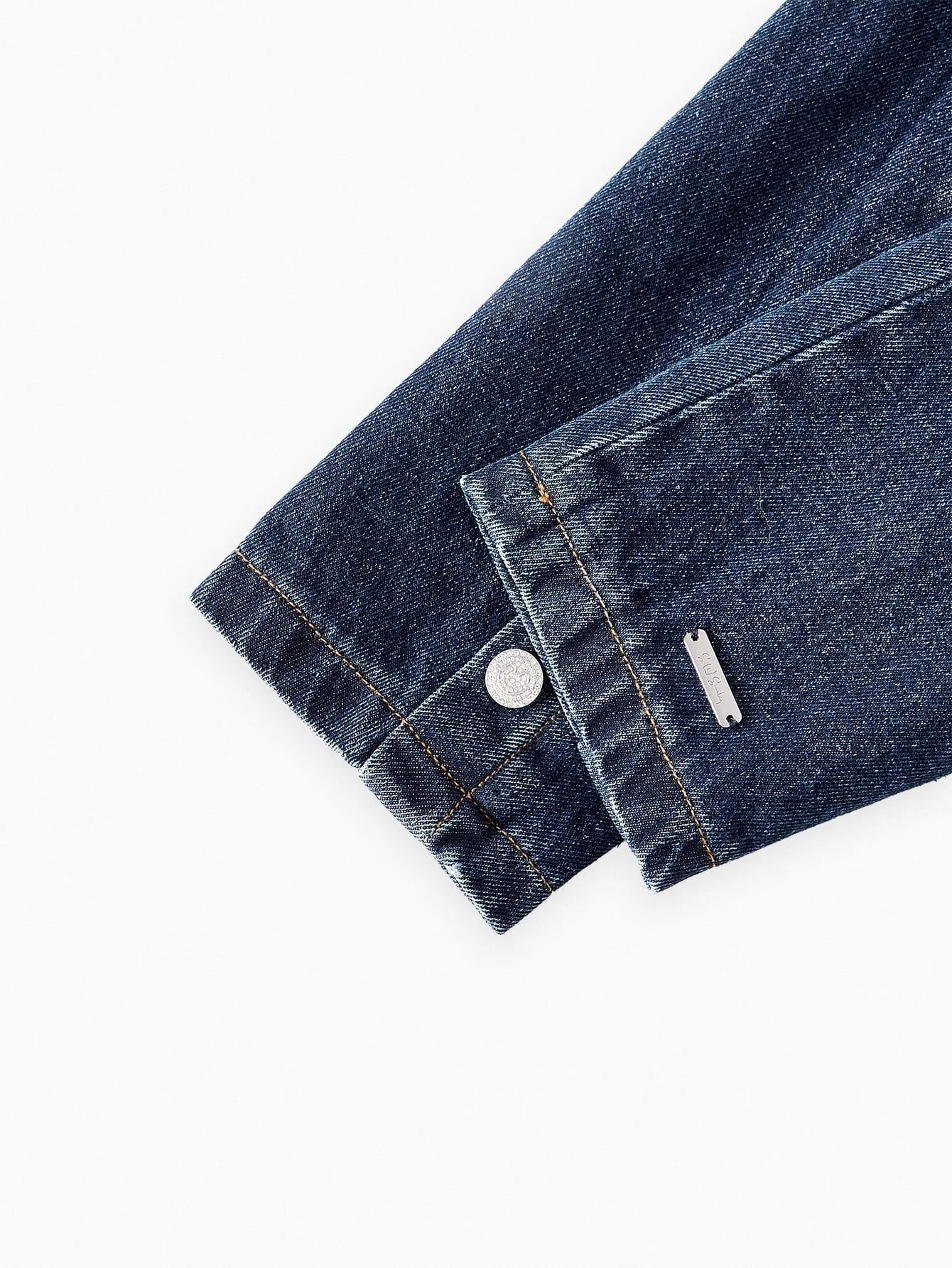 SWSmiley x MOTF PREMIUM LAPEL COLLAR RHINESTONE DETAIL WASHED DENIM COAT