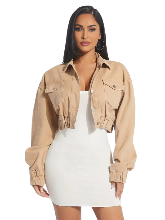 SXY Flap Pocket Drop Shoulder Denim Jacket
