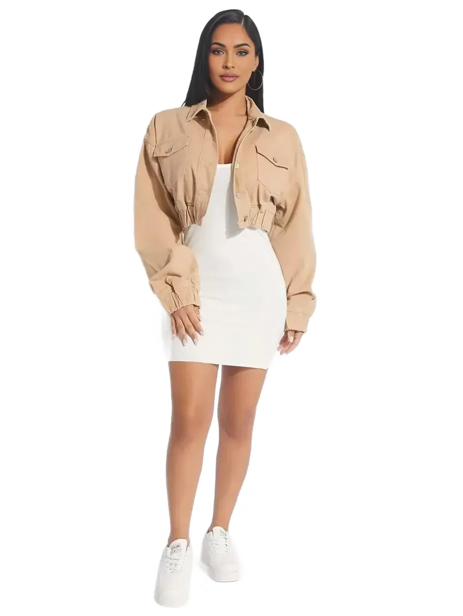 SXY Flap Pocket Drop Shoulder Denim Jacket