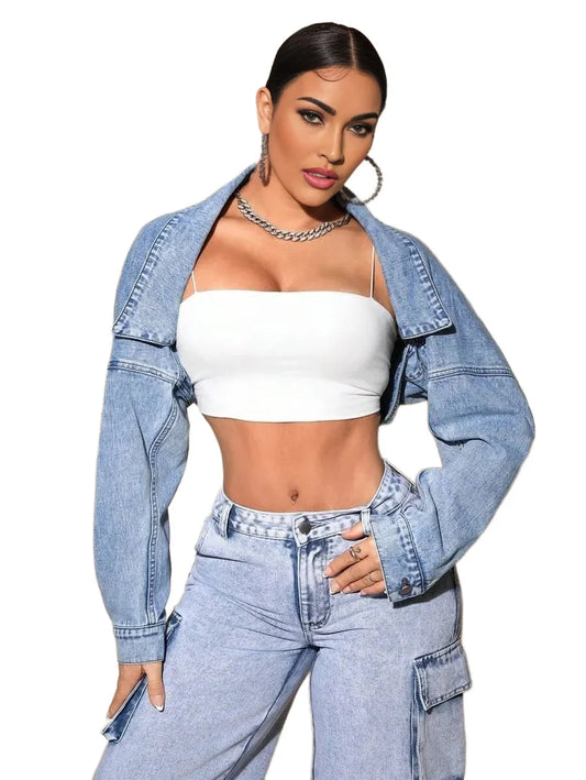 SXY Women Simple Casual Denim Jacket
