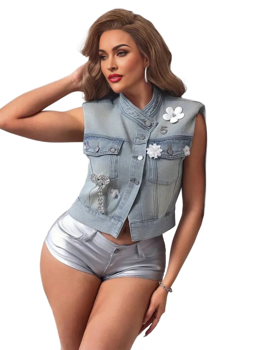 SXY Womens Casual Denim Jacket And Coat Minimalist And Fashionable Suitable For Summer