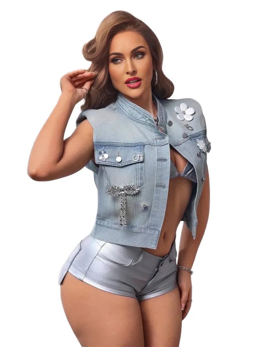 SXY Womens Casual Denim Jacket And Coat Minimalist And Fashionable Suitable For Summer