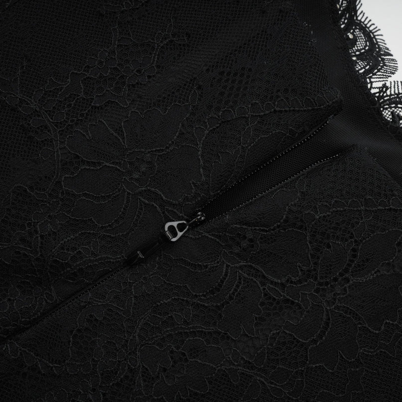 Sylvie black fauxpearl embellished mini dress