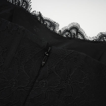 Sylvie black fauxpearl embellished mini dress