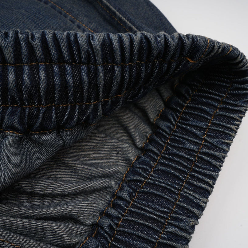 Sylvie lacedetail denim top  shorts matching set