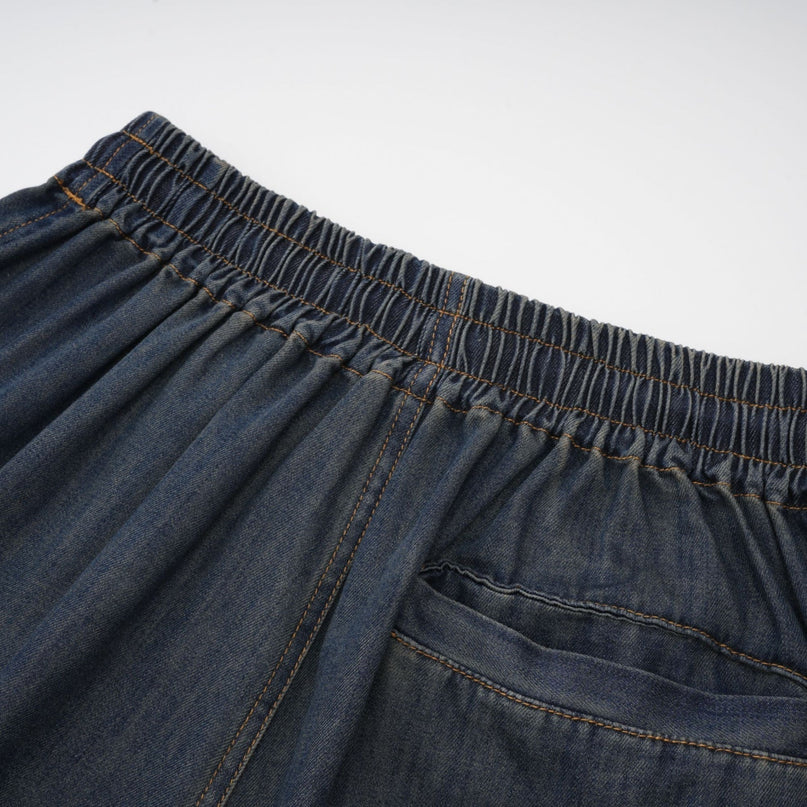 Sylvie lacedetail denim top  shorts matching set