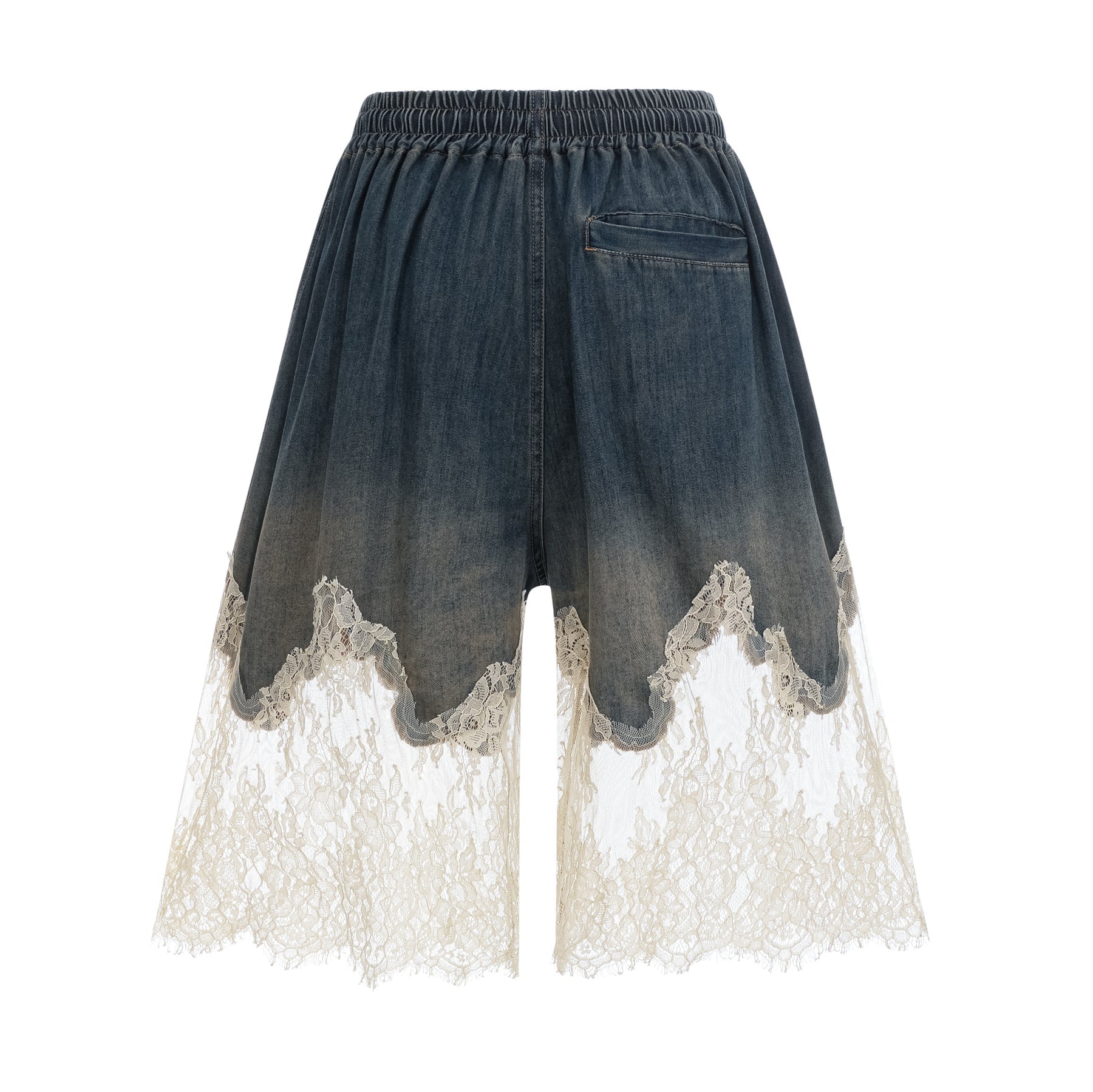 Sylvie lacedetail denim top  shorts matching set
