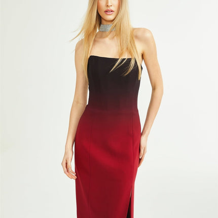 Taliyah Red Gradient Off-shoulder Maxi Dress